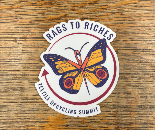 Rags to Riches Die-Cut Sticker
